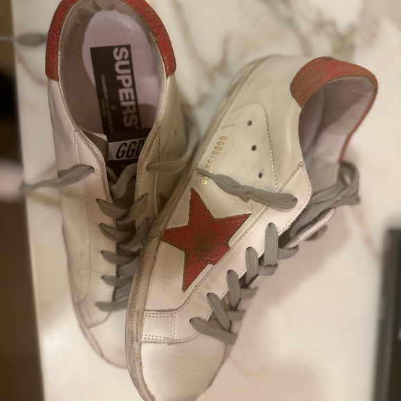 Golden Goose Superstar red star sneakers size 8 - Picture 7 of 8